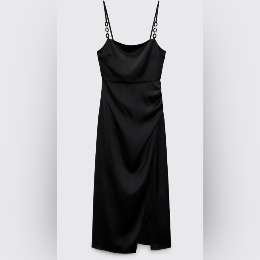 Zara black midi dress